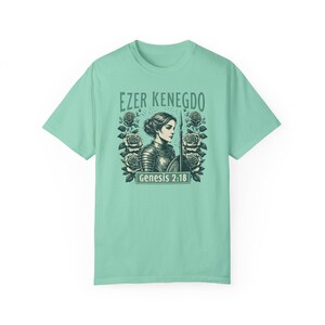 Ezer Kenegdo Warrior T-Shirt - Genesis 2:18 - Biblical Womanhood Messianic Jewish Christian Feminist Strong Women of Faith Shirt image 2
