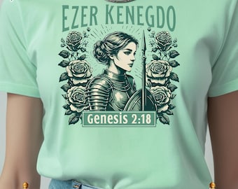 Ezer Kenegdo Warrior T-Shirt - Genesis 2:18 - Biblical Womanhood  Messianic Jewish  Christian Feminist Strong Women of Faith Shirt