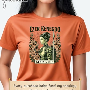 Ezer Kenegdo Warrior Genesis Tee IndigenousHispanic Christian Egalitarian Mutuality Messianic Shirt Comfort Colors 1717 image 1