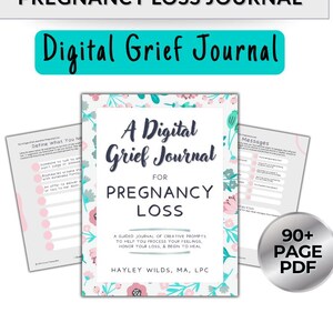 Pregnancy Loss Digital Journal, Miscarriage Grief, Printable Workbook, Writing and Art  Prompts, Therapy Worksheets