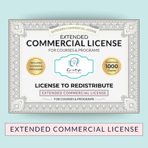 Extended Commercial Use License | Single Product License for Redistribution Up to 1000 Copies (Including Use in Courses in Programs)