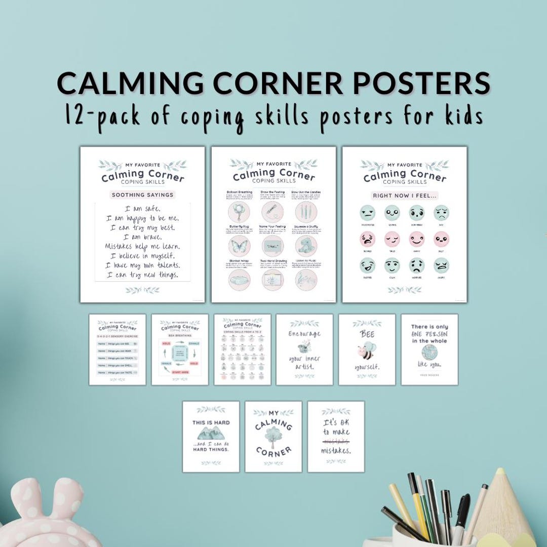 Calm Down Corner Posters (12-pack Bundle) | Coping Skills Posters ...