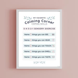 Calm Down Corner Posters (12-Pack Bundle) | Coping Skills Posters | Therapy Decor | Emotion Regulation | Watercolor Classroom Poster