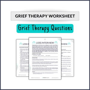 Grief and Loss Interview Therapy Worksheet | Grief Therapy Activity | Grief Questions Handout