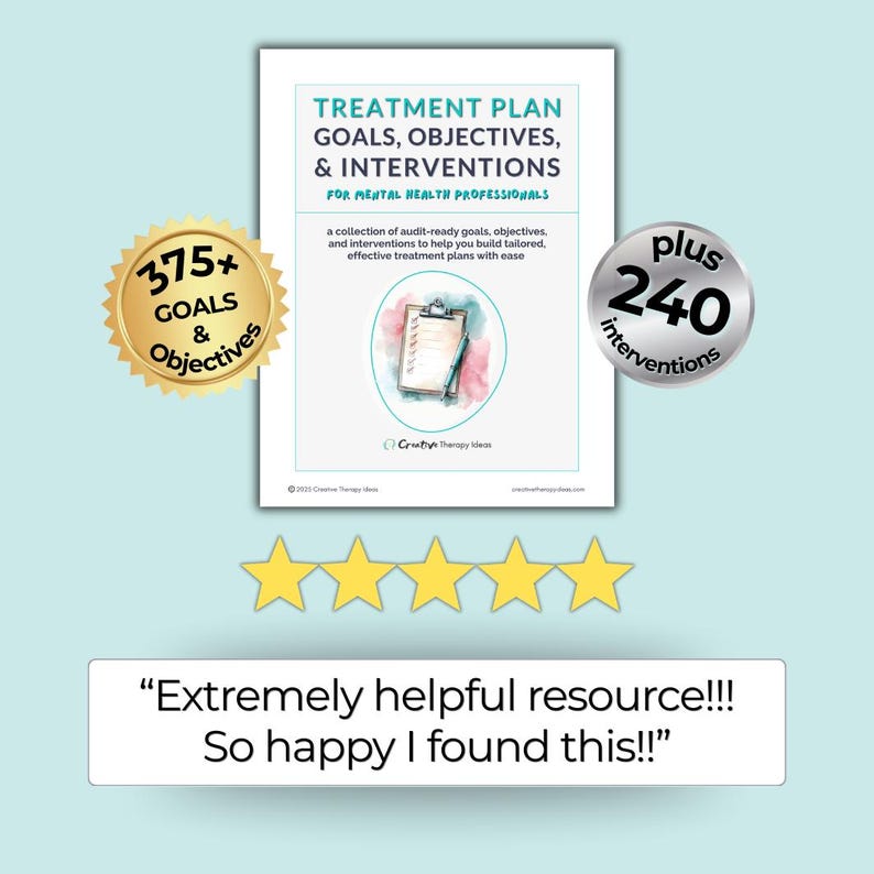 Therapy Treatment Plan Goals Bundle With SMART Goals, Objectives ...
