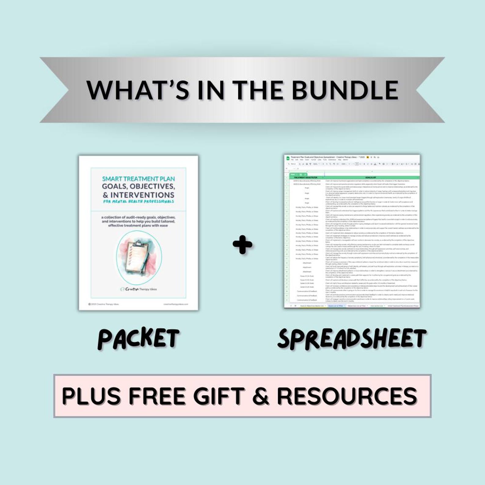 Therapy Treatment Plan Goals Bundle With SMART Goals, Objectives ...