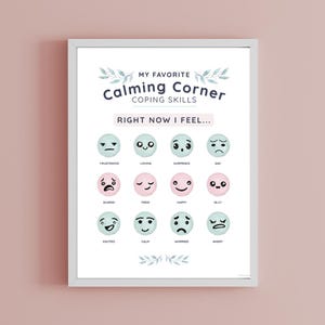 Calm Down Corner Posters (6-Pack Bundle) | Classroom Poster | Coping Skills Regulate Emotion | Watercolor Classroom Decor | Feelings Poster