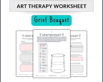 Grief Bouquet Art Therapy Worksheet: Grief & Loss Activity (PDF Download)