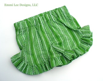 Girls Ruffle Shorts,Summer Shorts,Little Girl Shorts,Toddler Shorts,Green,Size 12MO,18MO,2T,3T,4T,5,6,7,8