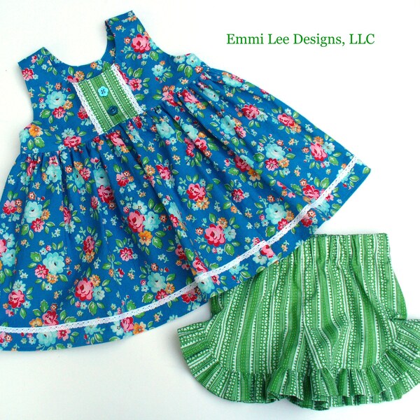 Floral Top,Girls Summer Top, Little Girls Top,Toddler Top,Blue,Green,Sizes 12MO,18MO,2T,3T,4T,5T,6,7,8,9/10