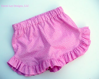 Girls Ruffle Shorts,Summer Shorts,Little Girl Shorts,Toddler Shorts,Pink,Size 12MO,18MO,2T,3T,4T,5,6,7,8