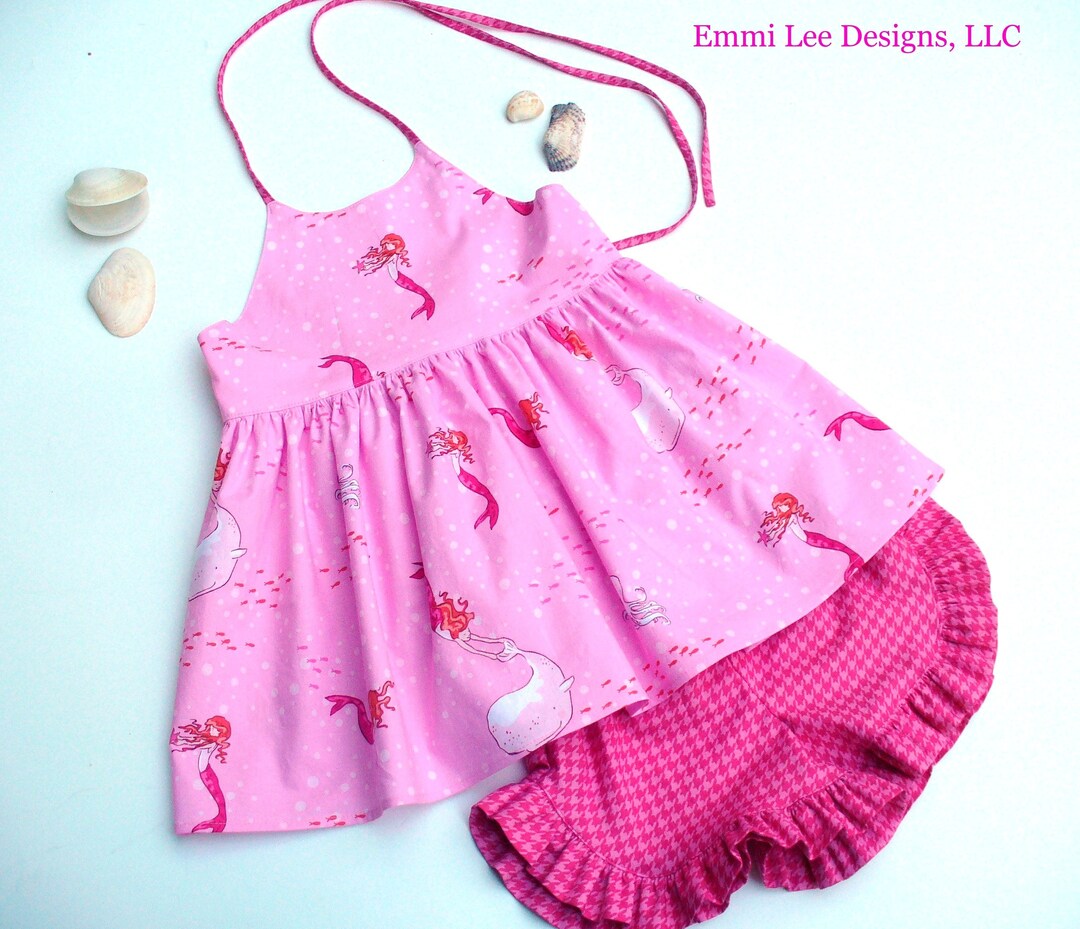 Girls Summertop,mermaids,little Girl Top,toddlertop,beach,child Top