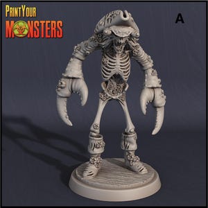 Tripulação Pirata Caranguejo – Miniaturas de Monstros Marinhos de Fantasia para RPGs de Mesa – Espadachins de Resina Impressos em 3D – Sem Pintura