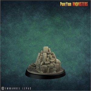 Small (x3) and Medium (x2) Basalt Rocks – Volcanic Scatter Terrain | Print Your Monsters | 32mm Scale Resin Terrain for D&D, TTRPG