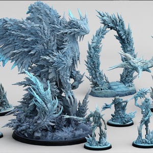 Frostbound Encounter Bundle – 20 Miniatures & Terrain | Resin 3D Printed TTRPG Set for DnD, Pathfinder, Fantasy Games