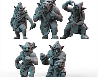Miniaturas Goblin Bomber: Miniaturas TTRPG impressas em resina 3D - Escala 32 mm