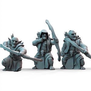 Goblin Archers Trio – 3x Resin Goblin Miniatures | 3D Printed TTRPG Figures for DnD, Pathfinder, Fantasy Games