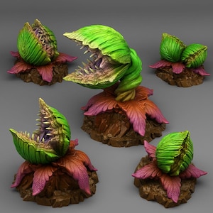 Carnivorous Plant Miniatures: 32mm Resin Monster Flora for D&D