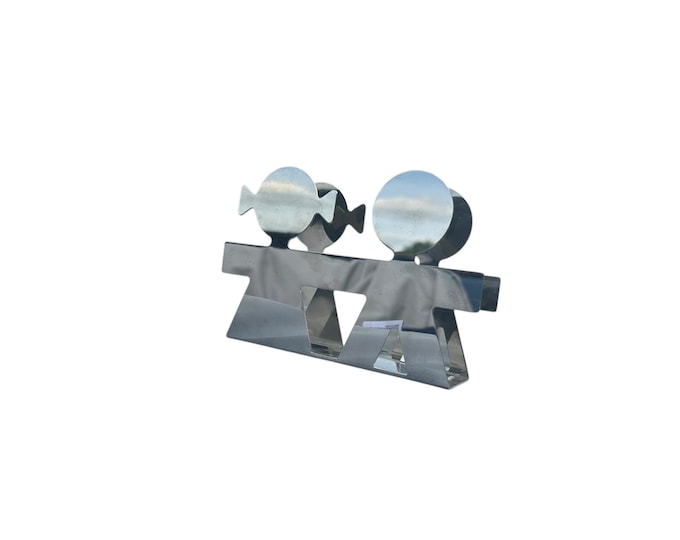 Alessi Girotondo Napkin Holder: Italian Modernist Stainless Steel Table Decor