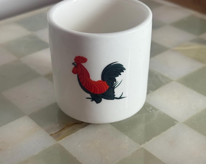 Vintage Chinese Rooster Cup: Heng Da Tao Ci Porcelain Tea Cup