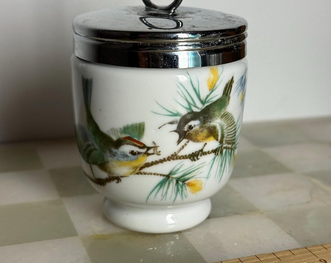 Vintage Royal Worcester Egg Coddler  Woodland Birds Made in England