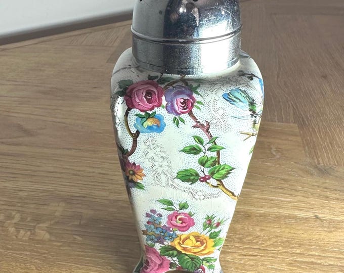Vintage Midwinter Brama Salt Shaker: 1940s Chintz Staffordshire Pottery