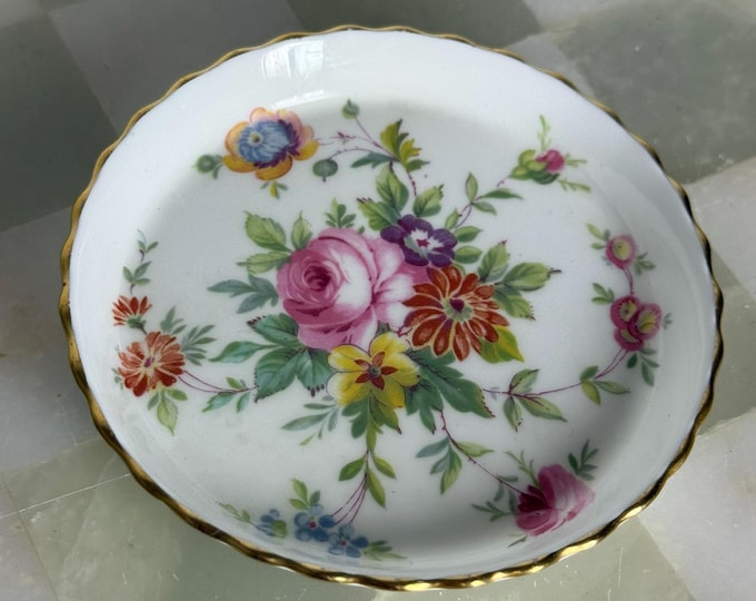 Minton Haddon Hall Bone China Trinket Dish Floral Design England