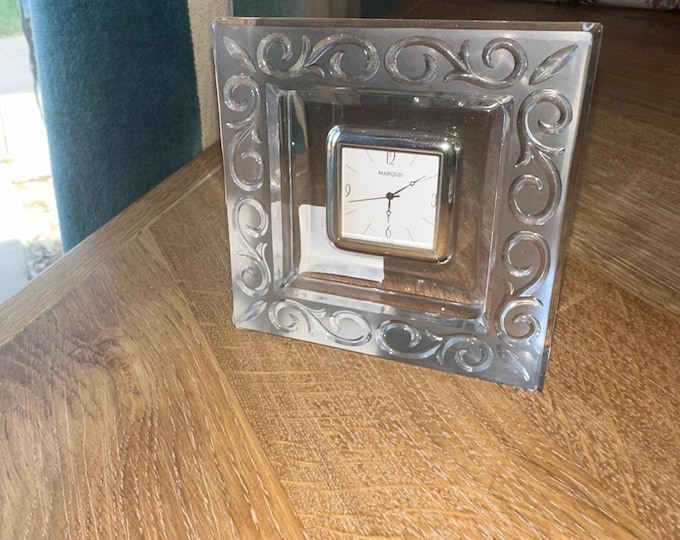 Marquis by Waterford Crystal Clock Arabesque Pattern – Seiko Quartz