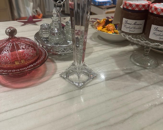 Vintage Austrian Lead Crystal Candlestick Holder: Vienna Pattern, 1970s Home Decor