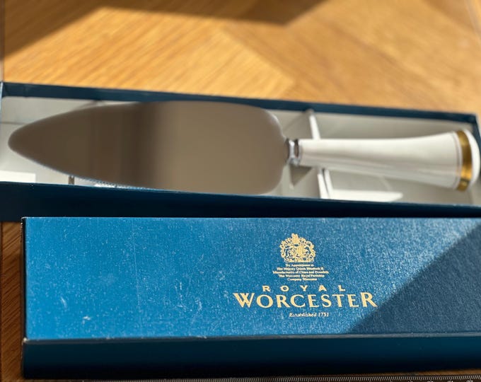 Vintage Royal Worcester Cake Server: Sheffield Stainless Steel, Original Box