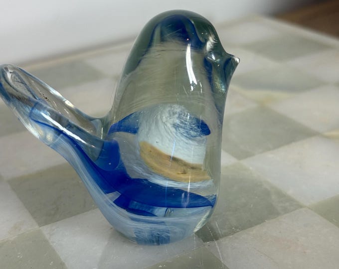 Vintage Kinsale Art Glass Bird: Hand-Blown Irish Paperweight