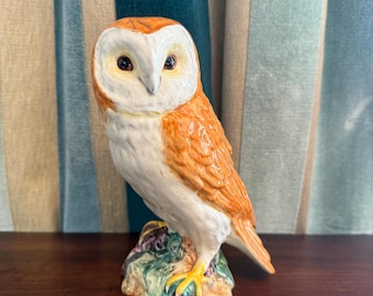 Beswick Tornuggla Modell 1046 – Stor handmålad engelsk keramikfigur – Vintage 1960-tal