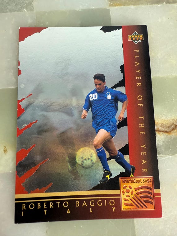 Roberto Baggio 1994 Upper Deck World Cup Card: Italy Player of the