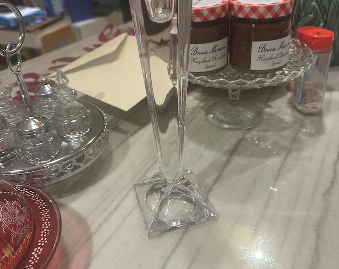 Vintage Austrian Lead Crystal Candlestick Holder: Vienna Pattern, 1970s Home Decor