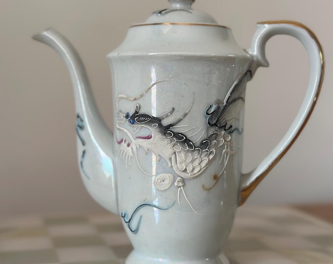 Vintage Japanese Moriage Dragonware Teapot (Lucky China, c.1950s)