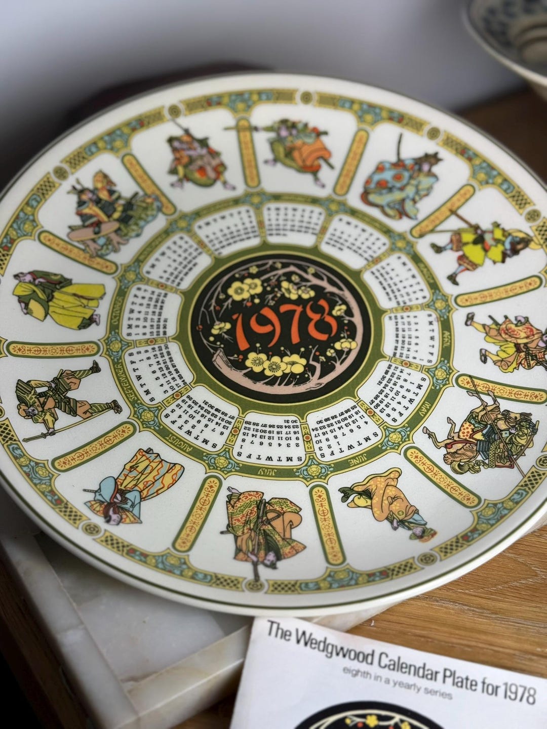 食器  SAMURAI calendar plate 1978 Vintage Wedgwood 1978 Samurai Calendar Plate Eighth Series