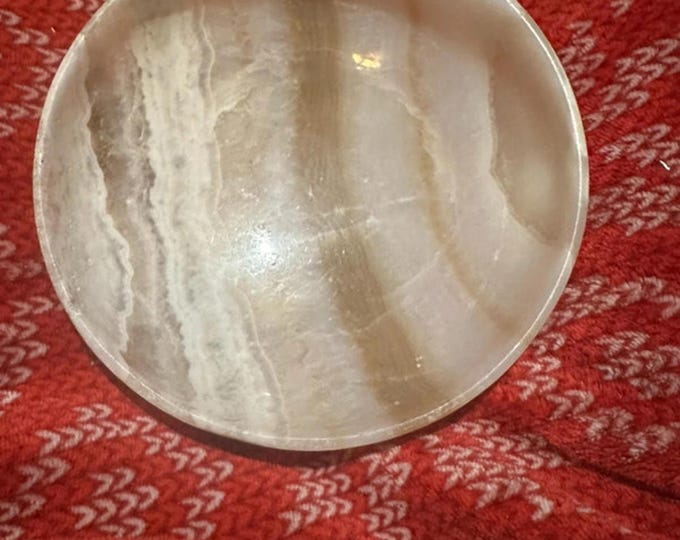 Polished Natural Stone Decorative Bowl: Unique Centerpiece