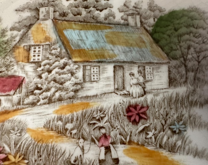 Vintage Burns Cottage Platter: Alfred Meakin English Transferware
