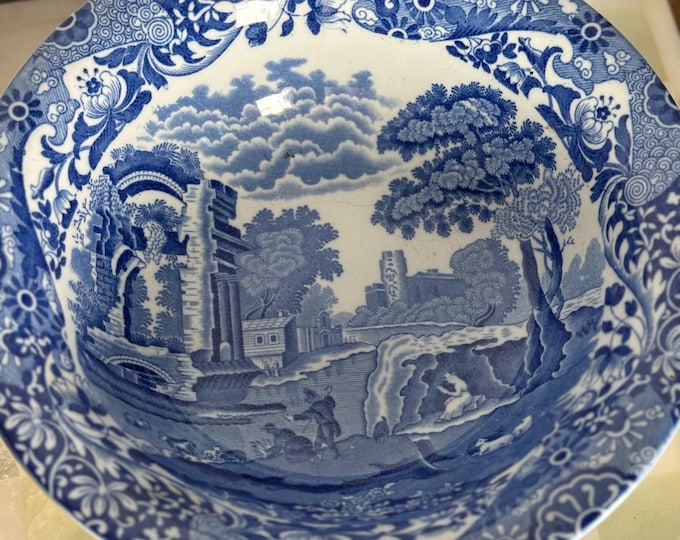 Vintage Copeland Spode’s Italian Blue & White Bowl – Made in England – 10”
