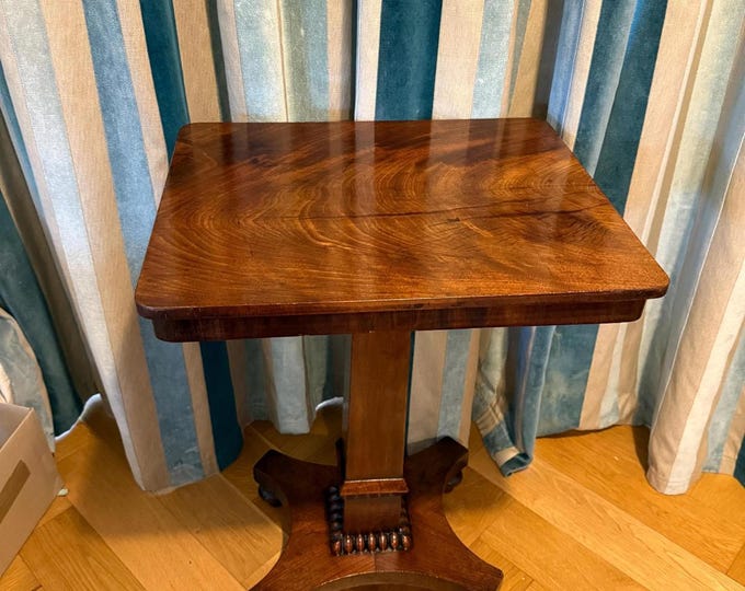 Antique Mahogany Occasional Table  Rectangular Top on Elegant Shaped Base