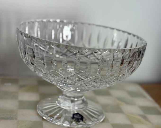 Stuart Crystal Pedestal Bowl with Box – Cut Lead Crystal Footed Fruit Bowl