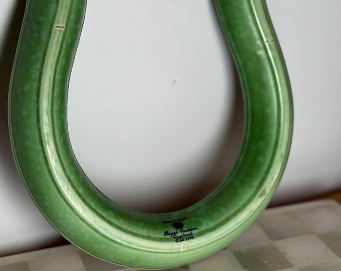 Royal Cauldon Horseshoe Wall Plaque – Green Glazed Ceramic, Made in England