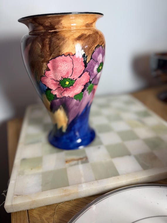 Vintage H & K Tunstall Vase: Hand-painted Floral Art Pottery