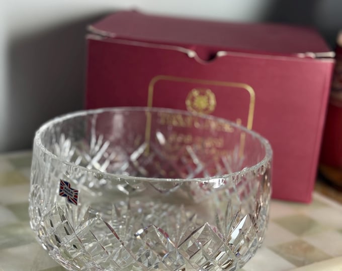 Vintage Tudor Crystal Bowl: Hand-Cut 24% Lead Crystal, Made in England (With Box