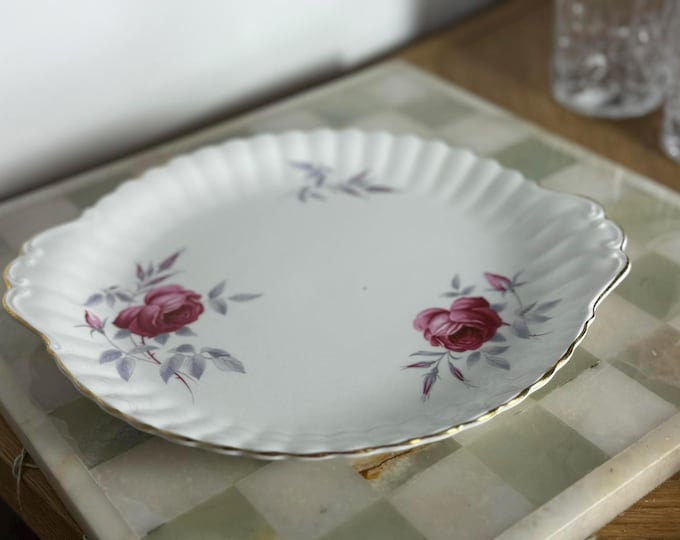 Royal Albert Bone China Oval Platter – Lavender Rose Pattern, Pink Roses