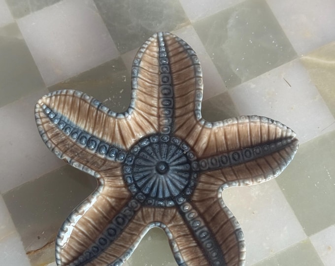 Vintage Wade Ireland Starfish Dish | Glazed Porcelain Coastal Trinket Bowl | Natural Sea Life Decor