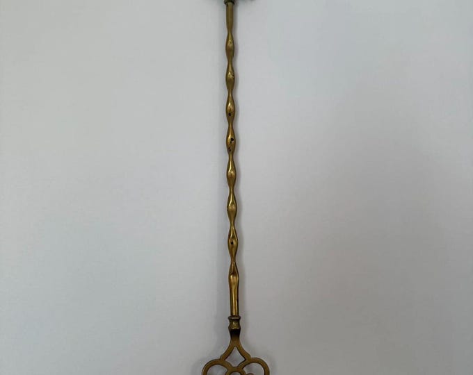 Vintage Brass Fire Poker with Elegant Greyhound Handle