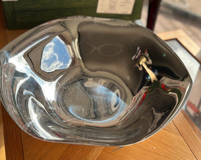 Georg Jensen Cobra Bowl: Sculptural Stainless Steel Danish Design, 33cm