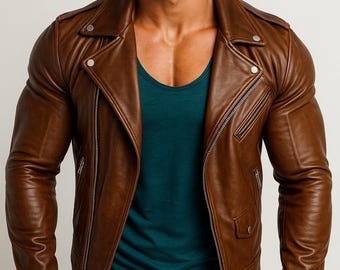 Handmade Sheepskin Leather Jacket: Classic Winter Coat for Men