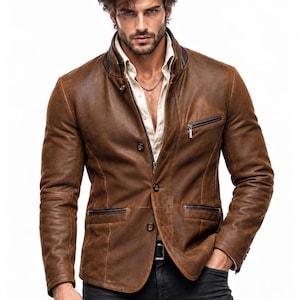 Ykk Vintage Leather Jacket - Etsy